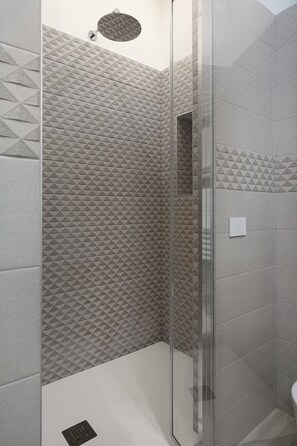 Hair dryer, bidet, towels, soap