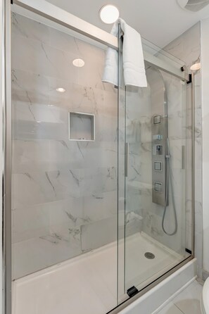 Hair dryer, towels