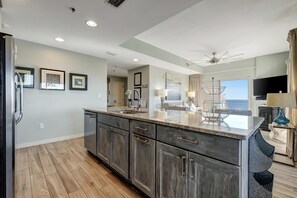 Fridge, microwave, oven, stovetop - Luau Elevated Serenity: 3 Bedroom 3 Bathroom, 3 King Beds, Spacious Wrap Balcony and Spectacular Gulf Views at Sandestin Golf and Beach Resort! (Miramar Beach)