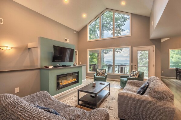 TV connectée, cheminée