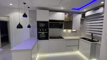 Family Room, Balcony, City View | Private kitchen | Fridge, microwave, oven, stovetop