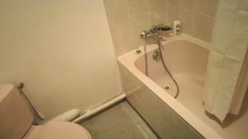 Shower, hair dryer, soap, shampoo