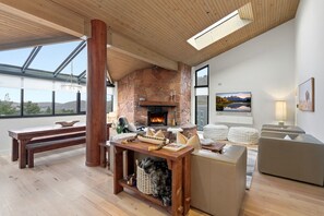 Smart TV, fireplace, printers