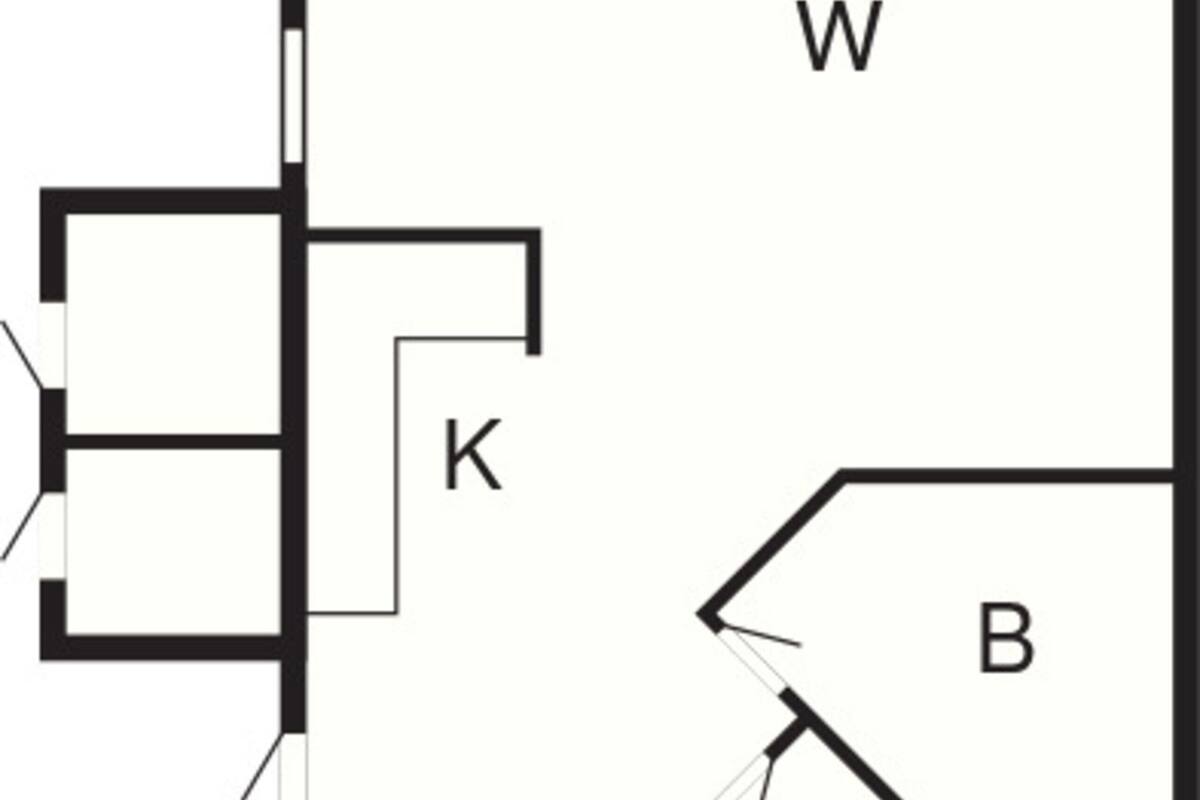 A floor plan with labeled rooms W, K, B, and Z.