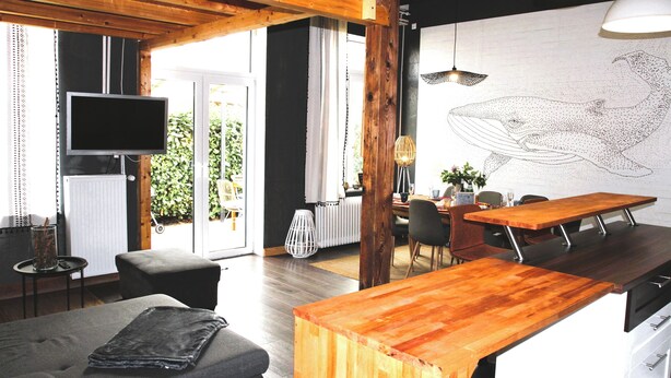 Living area - Steffis-Beach-School-Deluxe Apartment Starfish (Cuxhaven)