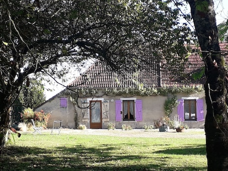 Exterior. Lavender shutters