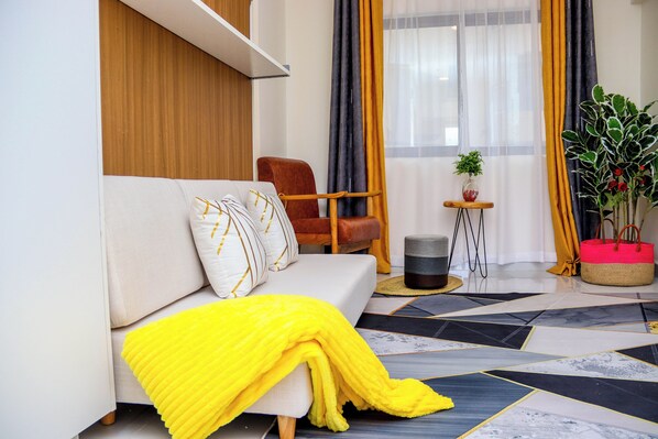 Apartment | Living area | TV - Kingbed/privatee/fastwifi/tv/ensuite (Syokimau)