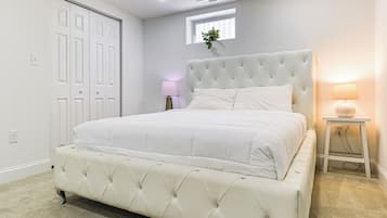 1 bedroom, iron/ironing board, travel crib, internet