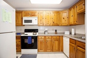 Fridge, microwave, stovetop, dishwasher