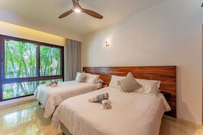 Deluxe Condo, 3 Bedrooms, Microwave, Canal View | 3 bedrooms, Select Comfort beds, in-room safe, individually decorated