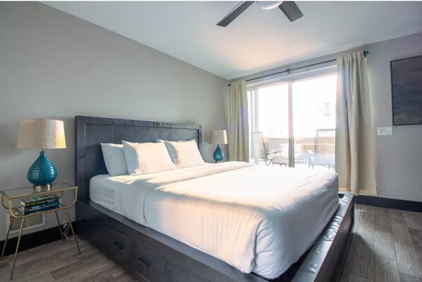 3 bedrooms, desk, iron/ironing board, travel cot