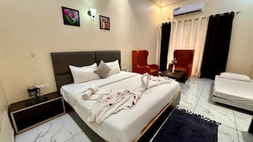 Desk, laptop workspace, iron/ironing board