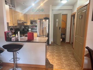 Fridge, microwave, oven, stovetop - Home away from home…resort style condo (Canmore)