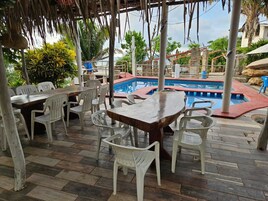 Outdoor banquet area