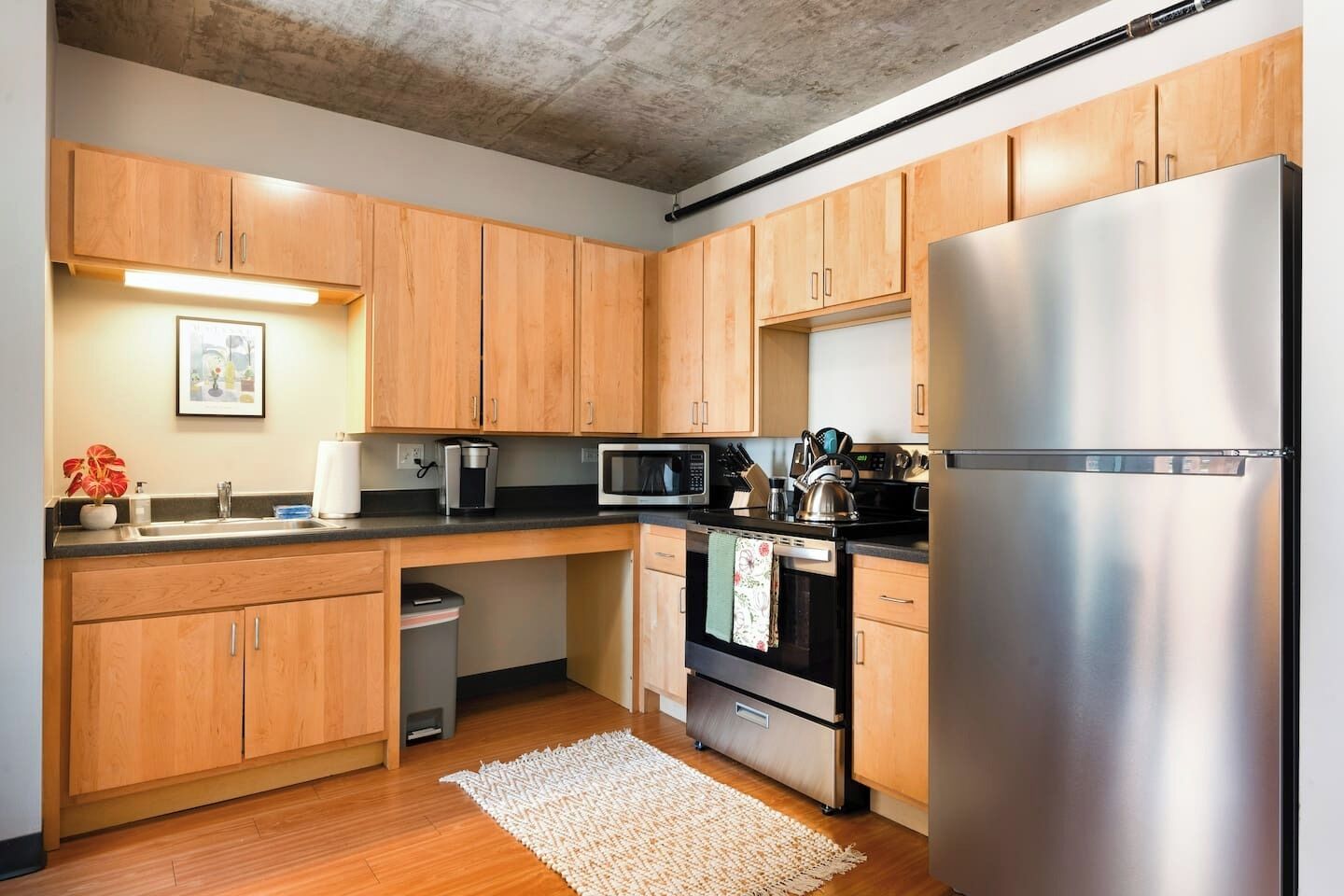 Kjøleskap, mikrobølgeovn, ovn og kokeplater