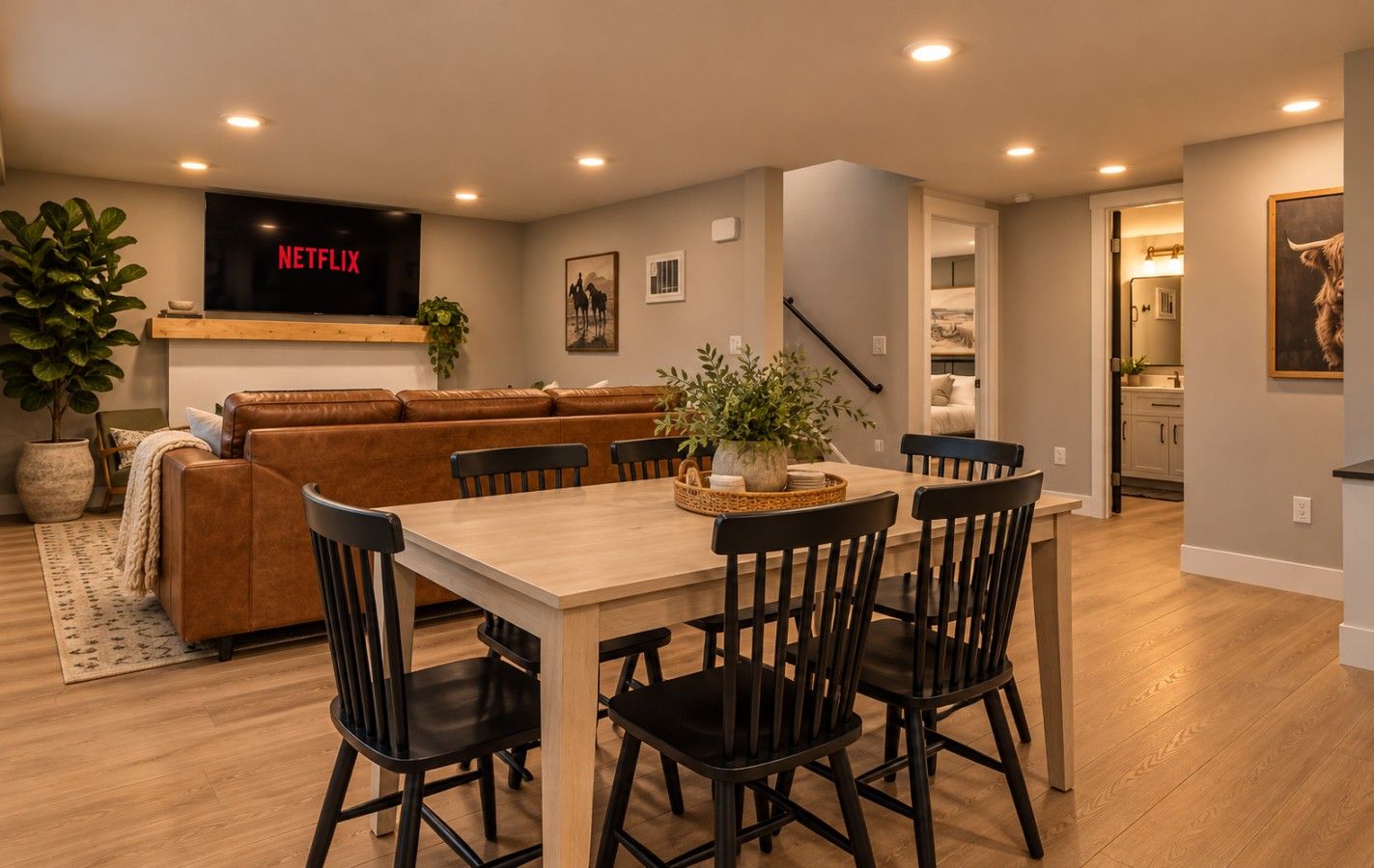 Spacious open-concept living and dining area, perfect for gathering.