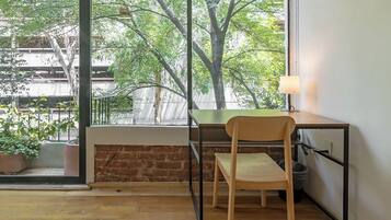 Comfort Apartment, Balcony, City View | Living area | Smart TV, heated floors