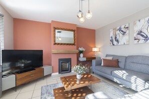 Télévision, cheminée