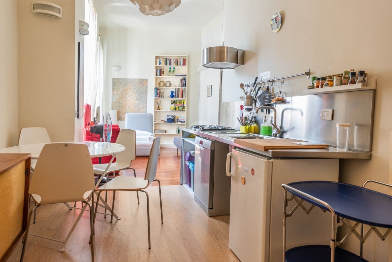 Fridge, microwave, stovetop