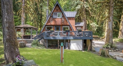Secluded Forest Cabin w/ Hot Tub & Private Waterfall