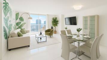 Family Condo | Living area | 55-inch LED TV with digital channels, Netflix, streaming services