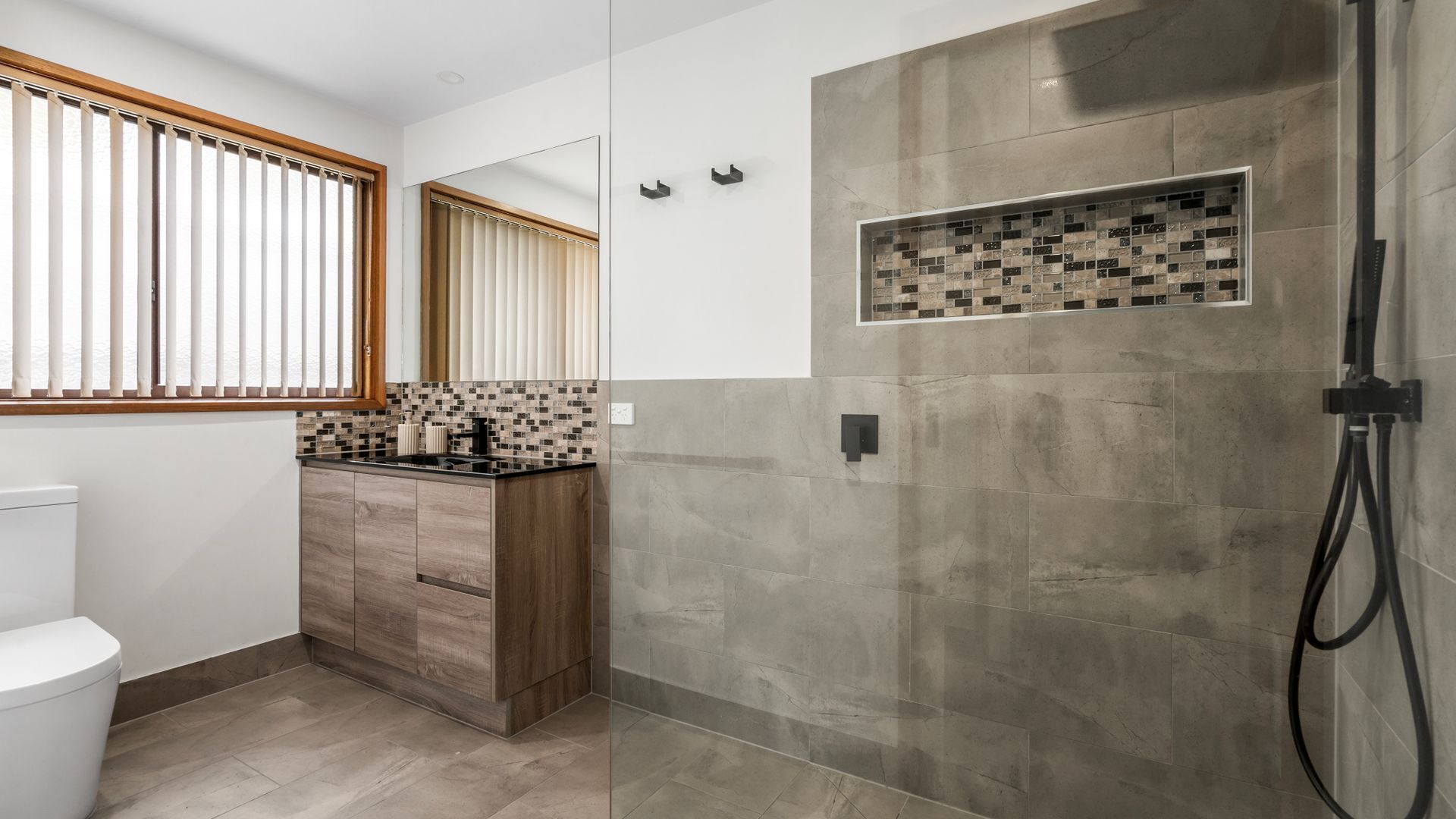 Shower, hair dryer