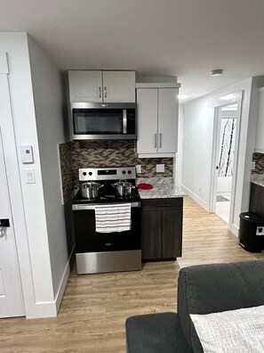 Kühlschrank, Mikrowelle, Ofen, Herdplatte