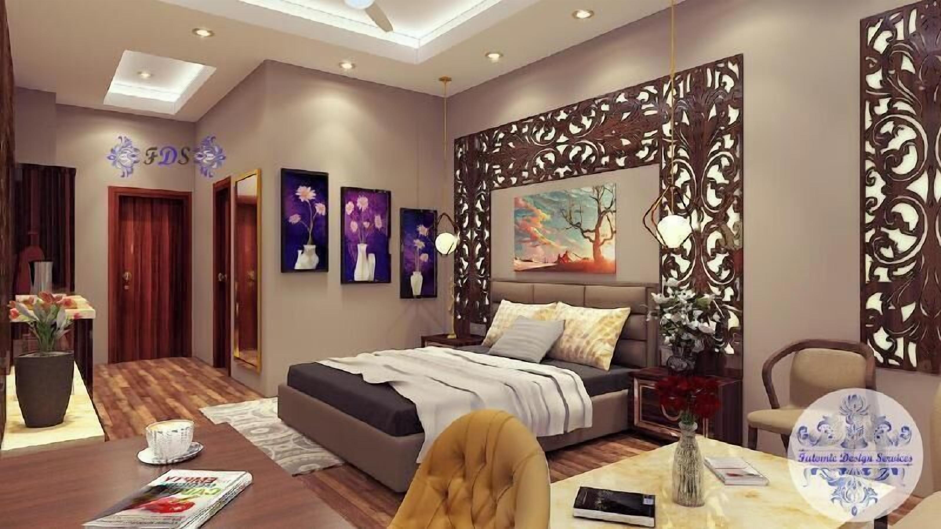 Minibar, desk, laptop workspace, blackout curtains