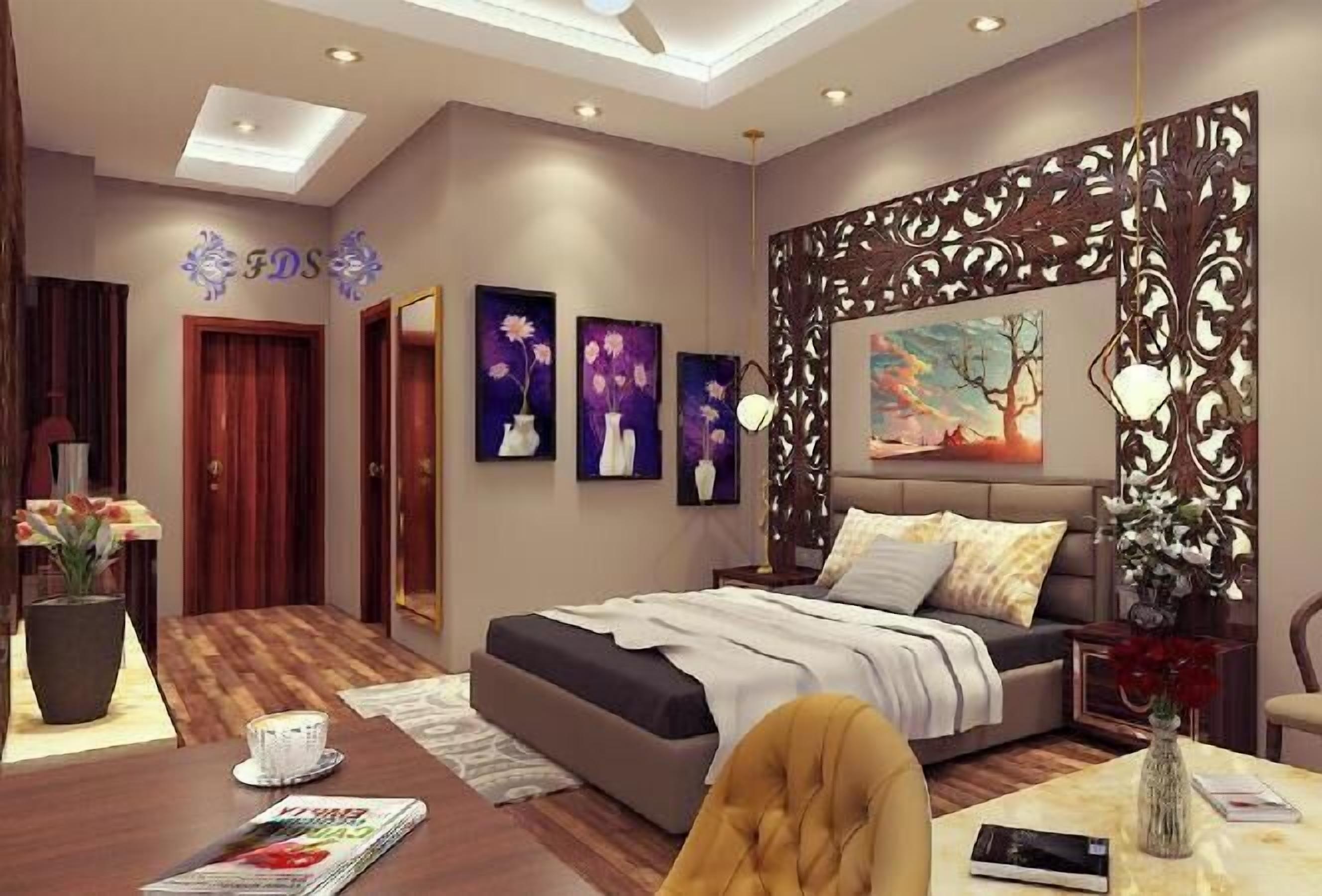 Minibar, desk, laptop workspace, blackout curtains