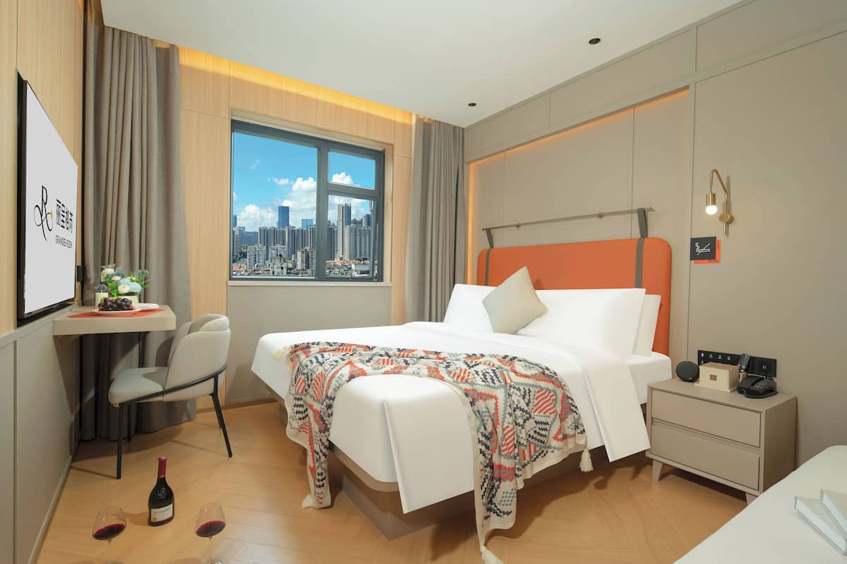 Premium bedding, down duvets, memory-foam beds, free minibar