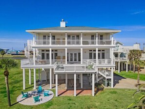 Exterior - Beach House with Ocean Views, Just Steps from Sand (Galveston)