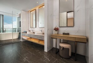 Family Single Room, City View | Bathroom | Separate bathtub and shower, hair dryer, towels, soap