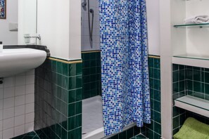 Shower, hair dryer, bidet, toilet paper