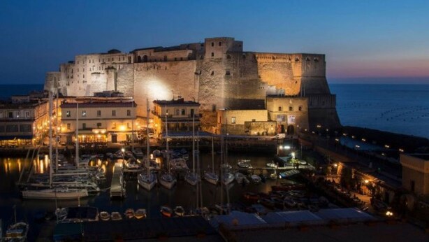 A fortified castle with a marina in the foreground. - King Ferdinando IV by Dimorra (Napoli)