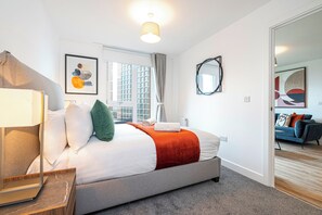 Leilighet – elite, 2 soverom, hageutsikt | Sengetøy av topp kvalitet, strykejern/-brett og barnesenger