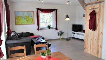 Fernseher, DVD-Player, Bücher