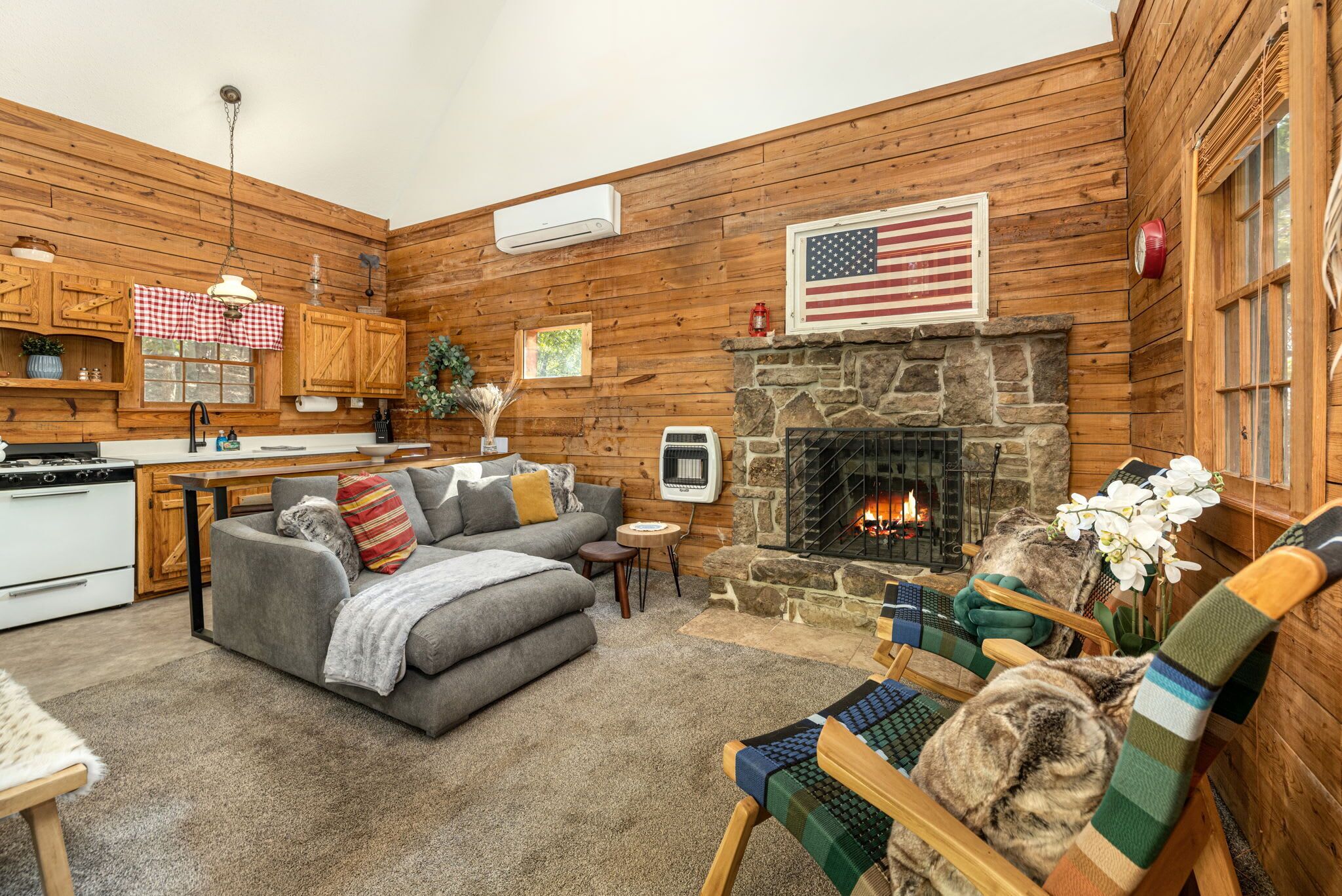 TV, fireplace, offices