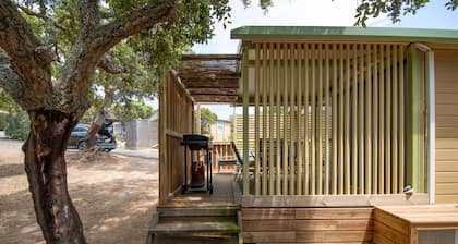 Chalet 'Tout Confort 4min Plage' mit Gemeinschaftspool, privater Terrasse und Klimaanlage