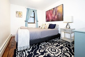 4 bedrooms, iron/ironing board, travel cot, WiFi