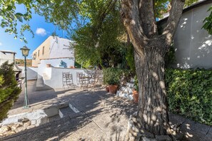 Terrace/patio - Apartment 'Apto Rural La Buganvilla' with Mountain Views, Wi-Fi and Air Conditioning (VALDELAGUNA)