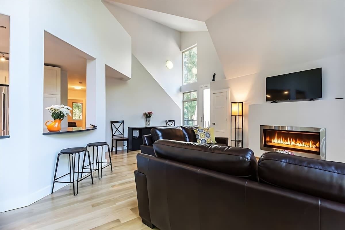 TV, fireplace, offices