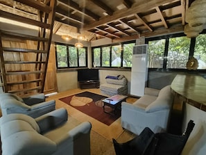 Luxury Villa, 2 Bedrooms, Air conditioning | Living area | 50-inch flat-screen TV with digital channels, Netflix