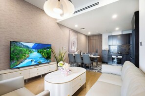 Family Suite, 4 Bedrooms, Club Lounge Access, River View | Egyptian cotton sheets, premium bedding, down comforters - Odela Q2 Thao Dien Luxury Apt Hotel (Ho Chi Minh City)