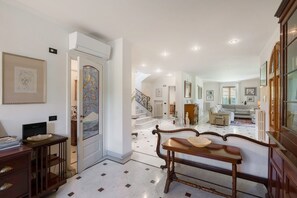 Villa, Hill View | Living area | 32-inch TV with cable channels, fireplace