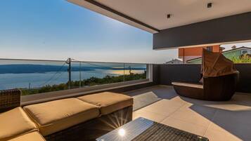 Villa (Four Bedroom Villa with Private Pool) | Living room | 32-inch flat-screen TV with satellite channels