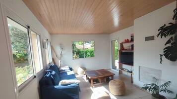 Una Smart TV, una chimenea