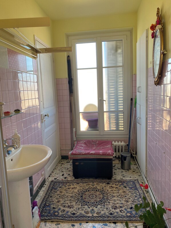 Bañera de hidromasaje, secador de pelo, jabón, shampoo