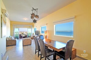 Apartment, 3 Bedrooms, Balcony, Ocean View | Living area | 32-inch TV with digital channels, streaming services - Ocean View Condos with Pool Onsite (La Paz)
