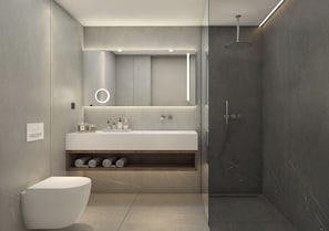 Shower, hair dryer, slippers, towels - Dolinas Climbing Hotel (Porto de Mos)