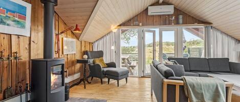 TV, fireplace, table football